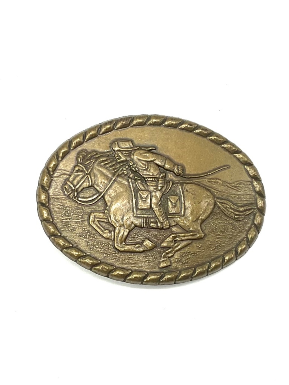 PONY EXPRESS RIDER Belt Buckle    3.5" X 2.5”